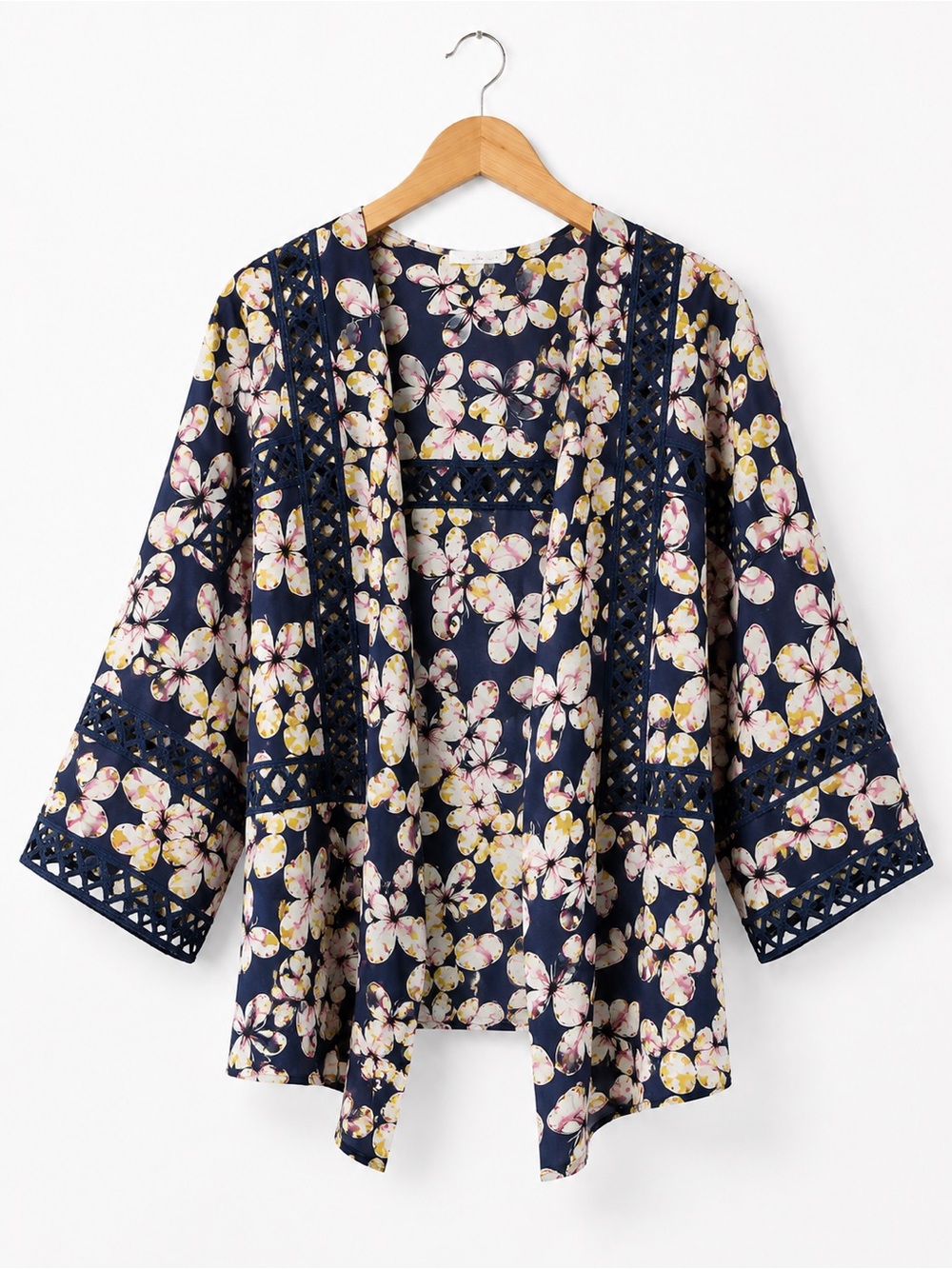 Anthropologie Meadow Rue 100% Silk Kimono Top Boho Layering Size XS